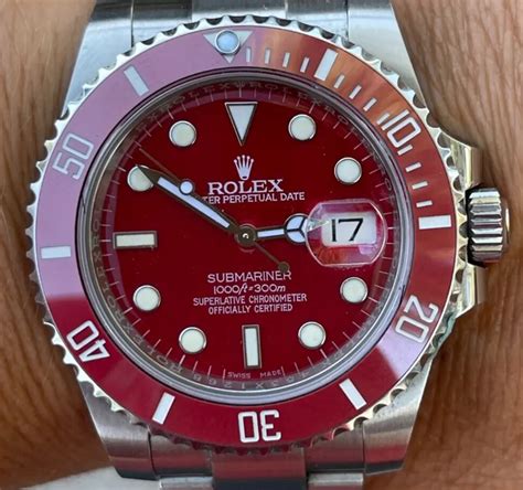 red rolex submariner|rolex red submariner for sale.